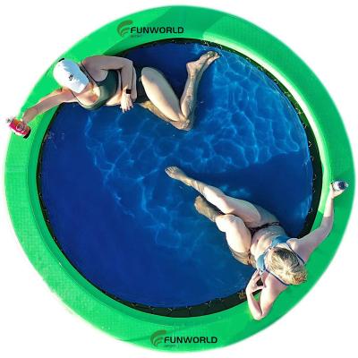 China Comfort in the Water IFUNWOD DWF PVC 7FT Inflatable 8FT Tanning Pool Lounge Float Sun Tanning Protection for Sea with Net for sale