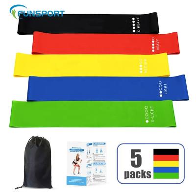 China Durable Customized Color Cross Fitness Equipment Normal Sizes Heavy Duty Latex 4 Resistance Loop Elastic Bands for sale