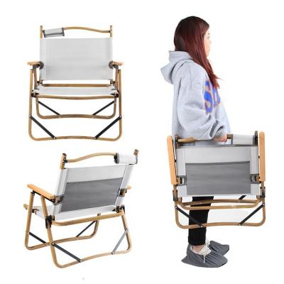 China Outdoor Glamhom Furniture Beach Camping Chair Wooden Canvas Chair Foldable Easy-Carrying Camping Chair for sale