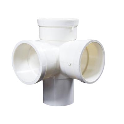 China Downpipe fittings 50 75 110 160PVC three-dimensional four-way Reducing for sale