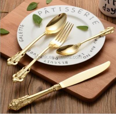 China Disposable Wholesale Gold Plated Flatware Sets, Bulk Gold Flatware, Wedding Flatware Set B995 for sale