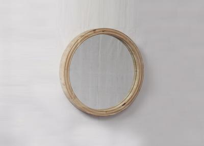 China Essential Decor 31x31 Inch Round Wood Frame Mirror for sale