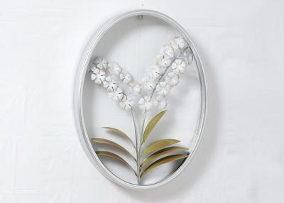 China Moderner ovaler Rahmen-Eisen-Silber-Blumen-Wand-Hauptdekor zu verkaufen