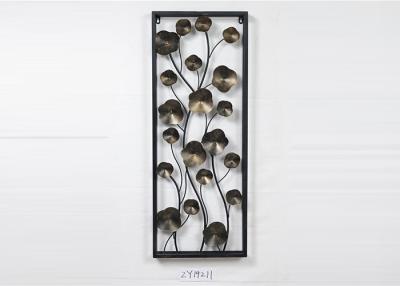 China Bronze Metal Wall Decor Vintage Home Decorations Floral Design Black Frame for sale