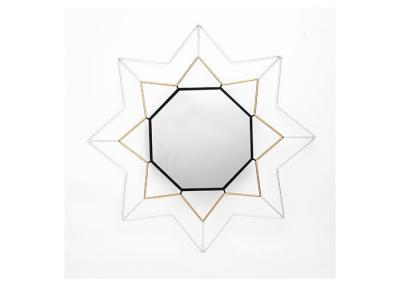 China Modern Hexagonal Mirror Home Collection Star Metal Framed Wall Decorative Mirror for sale