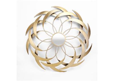 China Modern Star Shape Luxury Gold Flower Wall Mirror for sale