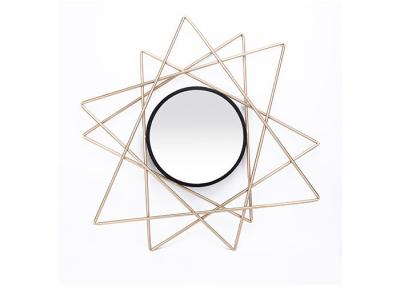 China Modern Small Black Gold Starburst Metal Wall Art Mirror for sale