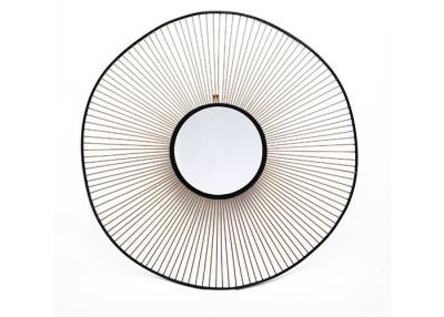 Chine Miroir moderne rond de rayon de soleil d'or noir décoratif à vendre