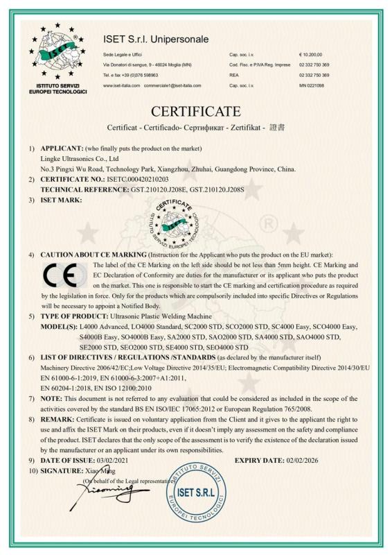 CE - LINGKE ULTRASONICS CO., LTD