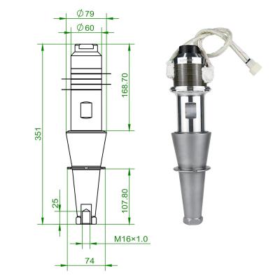 China Other Lingke 15kHz 2600W Ultrasonic Transducer Booster Converter Plastics Welder Parts for sale