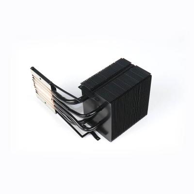 China Aluminum Heatsink Profile Anodized Black Zipper Fin Heatsink Stacked Fin Heatsink With Heat Pipes for sale