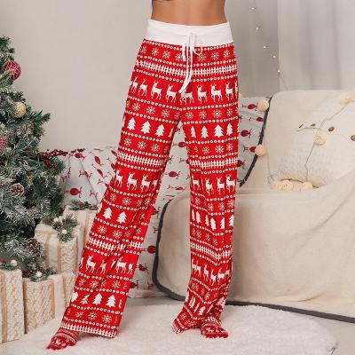 China Hot Sale Women's Pajamas Loungw Breathable Sleepwear Use Christmas Matching Pants For Family Christmas Sleep Wear for sale