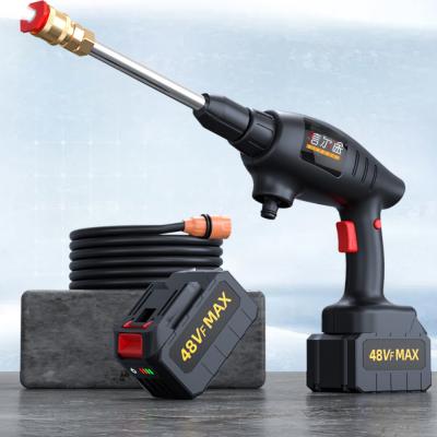 China 2021 New car beauty product car pressure wash gun water jet gun lithium battery portable car wash gun for sale