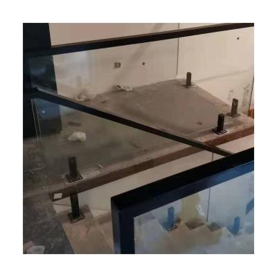 China Modern Exterior Modern House Roof Staircase U Channel Frameless Glass Railing System for sale