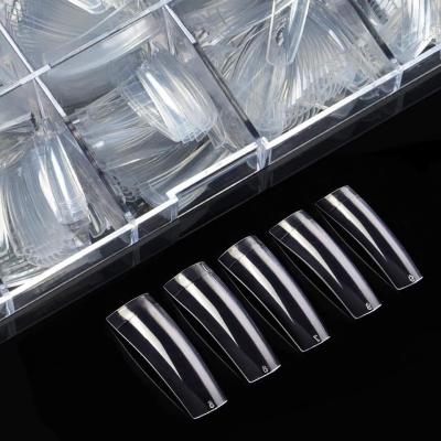 China Apply.popular Easy Hot French Tapered Square Nail Tips 500pcs Easy Designs 500pcs Artificial Half Cover for sale