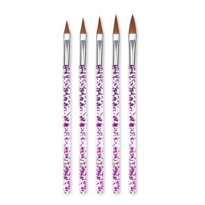 China Amazon Hot Durable 5pcs Set Acrylic Powder DIY Liquid Manicure Painting 3D Carving Nail Art Uv Gel Pen Brush for sale