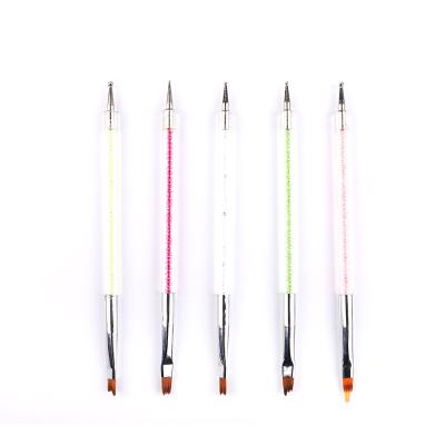 China Logo Acrylic Painting Detailing Dotting Custom Made Durable Pen Brush for Salon Nail Art Brush Set for sale