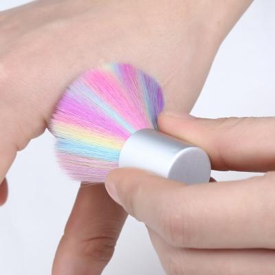 China Easy Apply Soft Colorful Plastic Beauty Mini Nail Dust Clean Brush for sale