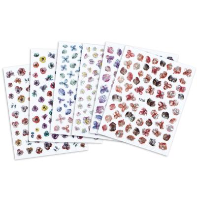 China Laser Cut Wholesale Custom 3D Beauty Artificial Nail Stickers Gel Polish Wraps Nail Decoration Flower Sticker for sale