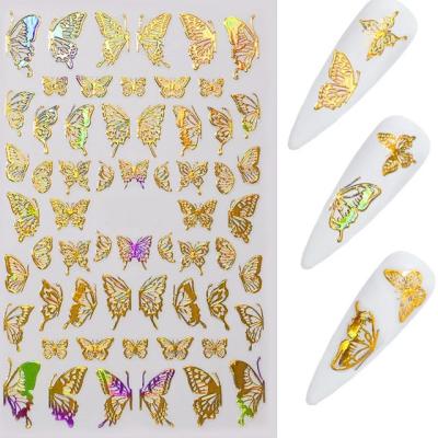 China Shiny Special Designs Manicure Hot Sale Butterfly Adhesive Nail Art Sticker for sale