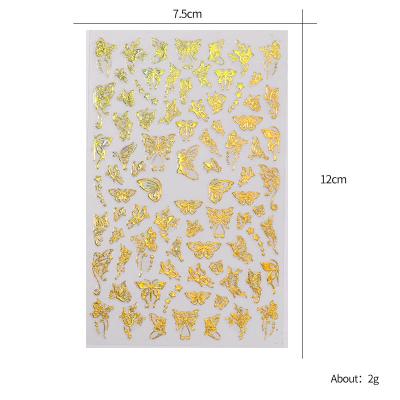 China Custom Popular Special Nail Shining 3D Pattern Nail Stickers Wraps Art Butterfly Designers Nail Stickers for sale