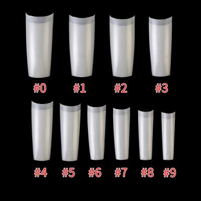 China Wholesale Easy Cover 500pcs Long Artificial Half Square Apply.popular French Tapered Coffin Nail Tips for sale