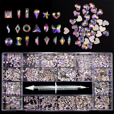 China Shiny Colorful Mixed Designs Nail Decoration Rhinestones for sale