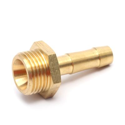 China OEM China Factory High Quality Brass Male Thread Forged Brass Hex Connector Pneumatic Air Hose Barb Nozzle Fitting for sale