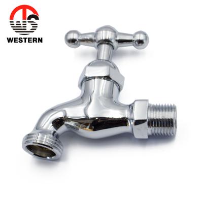 China Zinc Alloy Or Brass Type Bibcock Faucet Water Slow Open Chrome Plated Cartridge Bib Faucet Stop Basin Price for sale