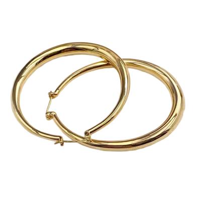 China High Quality Fashion Big Circle 18K4D Gold C Shape Earring Jewelry Fashion Women Earring Wholesale Supplier for sale