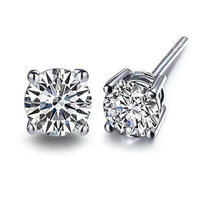 China 0.5ct*2 CLASSIC Moissanite Diamond Stud Earrings For Couples 14K Women and Men for sale