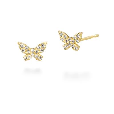 China Custom Fashion Real Gold Stud Jewelry Women 18k Diamond Earrings CLASSIC for sale