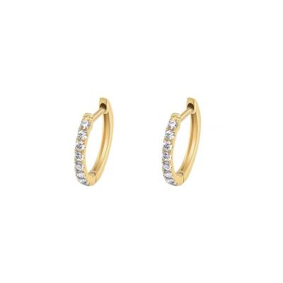 China High Quality Custom Gold Diamond Stud Earrings Circle 14k 18k Gold Earrings for sale