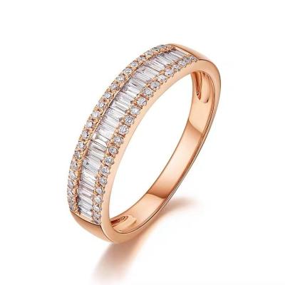 China CLASSIC Fashion Jewelry 18k White/Rose Gold Rings With Natural Diamond Ring For Women for sale