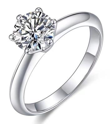 China CLASSIC Custom Solid Gold Rings 1ct Moissanite Ring Rose Gold Jewelry 14k 18k for sale