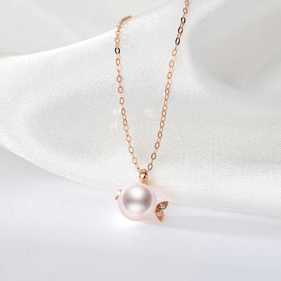 China 2022 Unique Product FASHIONABLE 3A Gold Design Seawater Pearls 18K Grade Akoya Pearls Necklace Adjustable Link Chain For Women Gift for sale