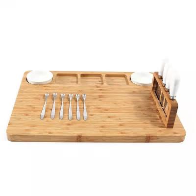 China Sustainable Elegant Serving Customized Size 9 21 Inch Antimicrobial Natural Craft Bamboo Cheese Set Board Made Of Bamboo for sale