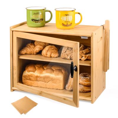 China Sustainable Modern Bamboo Bread Box Sustainable Hot Sale New Environmentally Friendly Design for sale