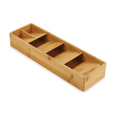 China Sustainable Bamboo Expandable Kitchen Drawer Organizer Cutlery Tray for sale