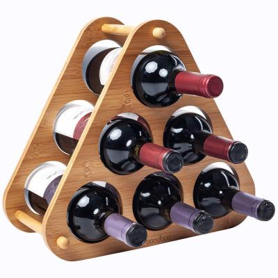 China Sustainable Home Decoration Bamboo Bamboo And Wooden Wine Bottle Rack for sale