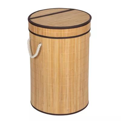 China Laundry Premium Bamboo Wooden Hamper Stored Dirty Clothes Hamper for sale