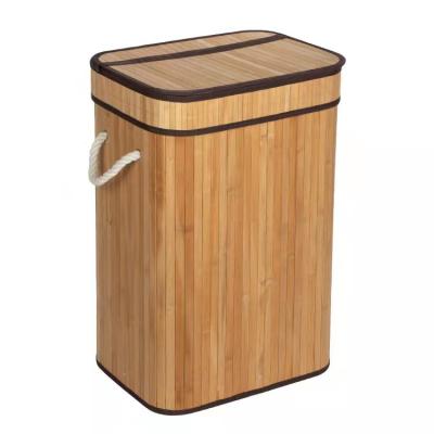 China Household Folding Laundry Bamboo Basket Clothes Storage Dirty Basket for sale