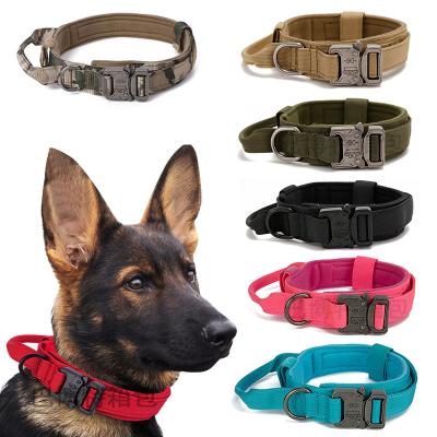 China Sustainable New Tactical Dog Collar Military Adjustable Durable Nylon German Shepard For Medium Large Walking Training Pet Accessories for sale