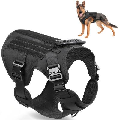 China Personalized Tactical Military Vest Pet German Shepherd Golden Retriever Tactical Training Dog Harness and Leash Set For All Breeds Dogs for sale