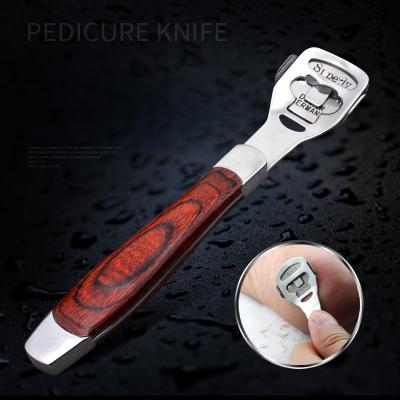 China Remove The Dead Foot Stainless Steel Skin Scraper High Quality Color Wooden Handle Three Packing Options for sale