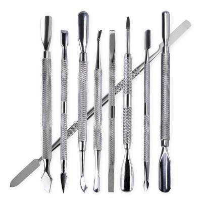 China Professional Finger Cuticle Pusher Cutter Nail Peeler Scraper Stainless Steel Remover Pedicure Manicure Tools for sale