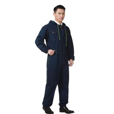 China Work Overalls Lattice Fabric Workwear Workwear Denim Coveralls Safety Protective Customized Uniform for sale