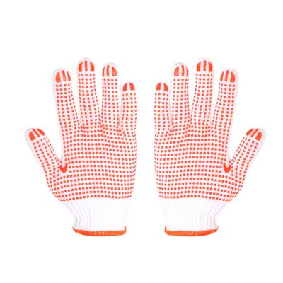 China Anti-Slip Work PVC Dotted Cotton Knitted Work Gloves For Construction Safety Working for sale