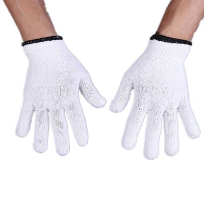 China Safety General Work Gloves Protective Yarn White Cotton Knitted Gloves Cheap Durable Wear Resistant Gloves for sale