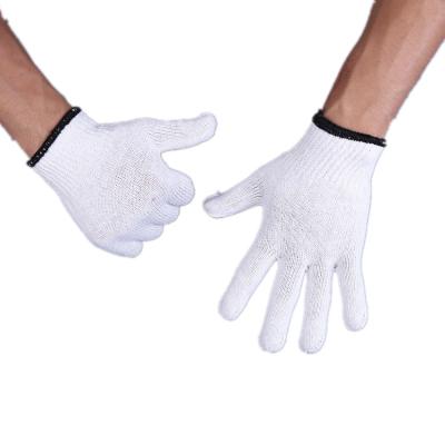 China Protective General Labor White Cotton Knitted Polyester Knit Hand Protection Safety Gloves For Users Work for sale